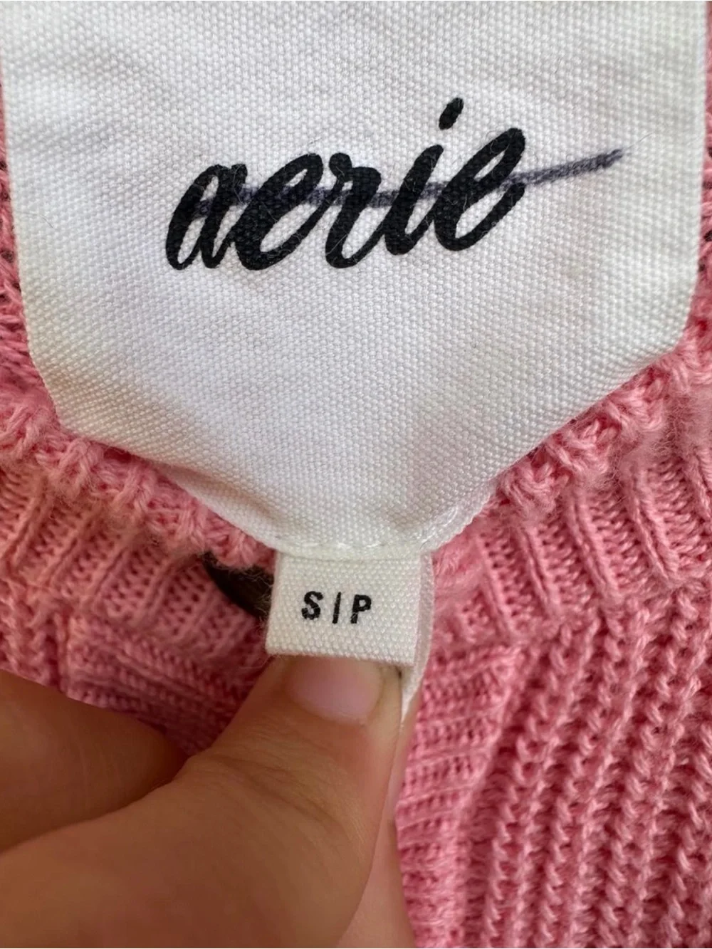Aerie Pink Ribbed Sweater - Long Sleeve